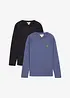 Maglia a maniche lunghe in puro cotone biologico (pacco da 2), bonprix