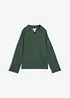 Felpa in cotone biologico con colletto polo in maglia, bonprix