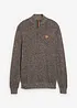 Maglione con mezza zip e puro cotone, bonprix