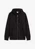Felpa con zip, cappuccio e puro cotone, loose fit, bonprix