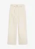 Pantaloni larghi di velluto a coste con cintura da annodare, bonprix