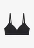 Bralette imbottita senza ferretto in cotone biologico a coste, bonprix