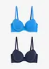 Reggiseno con coppe preformate e cotone biologico (pacco da 2), bonprix