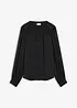 Blusa di satin con finiture in pizzo, bonprix