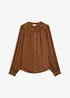 Blusa di satin con finiture in pizzo, bonprix