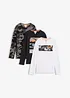 Maglia a maniche lunghe in puro cotone (pacco da 3), bonprix