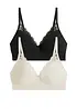 Reggiseno senza ferretto con coppe preformate e cotone biologico (pacco da 2), bonprix