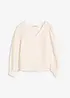 Blusa con motivo floreale strutturato, bonprix