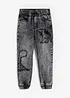 Jeans termici con elastico in vita e motivo con dinosauri, regular fit, bonprix