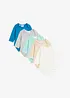 Body a maniche lunghe in puro cotone biologico (pacco da 5), bonprix