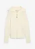 Maglione in lana merino a collo ampio con bottoni, bonprix