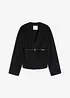 Blazer oversize effetto lana sfoderato, con cintura, bonprix