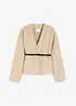 Blazer oversize effetto lana sfoderato, con cintura, bonprix