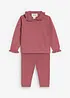 Maglia con colletto con volant e leggings (set 2 pezzi), bonprix