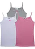 Canottiera con cotone morbido e fiocco in satin (pacco da 3), bonprix