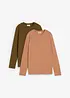 Maglia a maniche lunghe con puro cotone biologico (pacco da 2), bonprix