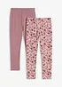 Leggings in misto cotone biologico elasticizzato (pacco da 2), bonprix