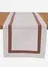 Runner tavolo in cotone biologico con bordo decorativo, bonprix