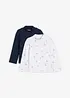 Maglia a maniche lunghe in misto cotone biologico elasticizzato (pacco da 2), bonprix