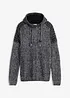 Maglione in filato grosso con cappuccio e dettagli stile biker, bonprix