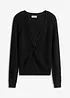 Maglione a coste in misto viscosa fluente, bonprix