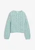 Maglione in  filato grosso con ricami traforati, bonprix