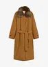 Trench imbottito con collo in pelliccia sintetica staccabile, bonprix