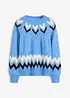 Maglione norvegese con righe glitterate, bonprix