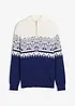 Maglione norvegese con mezza zip in puro cotone, bonprix