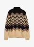Maglione a collo alto in fantasia ikat, bonprix