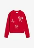 Maglione in filato fine con fiocchi, bonprix