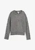 Maglione boxy con motivo a trecce sulle maniche, bonprix