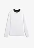 Maglia a maniche lunghe in misto viscosa con collo a coste a contrasto, bonprix