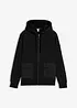 Felpa con zip, cappuccio e fodera teddy, bonprix
