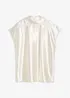 Top in satin con collo a mezza altezza, bonprix