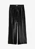 Pantaloni a palazzo satinati con elastico in vita, bonprix