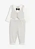 Set da cerimonia - body con gilet, papillon e pantaloni in puro cotone biologico (set 3 pezzi), bonprix