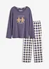 Pigiama con pantaloni in flanella, bonprix