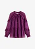 Blusa in chiffon con ruches, bonprix