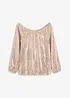 Maglia con spalle scoperte oversize con paillettes, bonprix