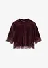 Maglia in velluto con pizzo, bonprix