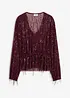 Blusa con paillettes e frange, bonprix