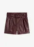 Shorts in similpelle con cintura, bonprix