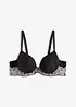 Reggiseno con coppe preformate e pizzo bicolore, bonprix