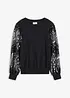 Maglione in filato fine con paillettes sulle maniche, bonprix
