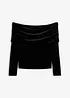 Maglia con spalle scoperte in velluto morbido, bonprix