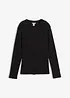 Maglia a maniche lunghe a coste in puro cotone, bonprix