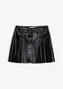 Gonna corta in similpelle con pieghe baciate, bonprix