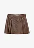Gonna corta in similpelle con pieghe baciate, bonprix