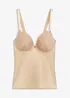 Top reggiseno con coppe preformate, finitura lucida ed effetto modellante medio, bonprix